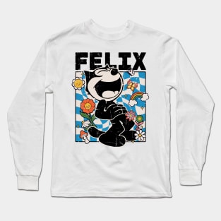 Felix the cat | getting high retro vintage Long Sleeve T-Shirt